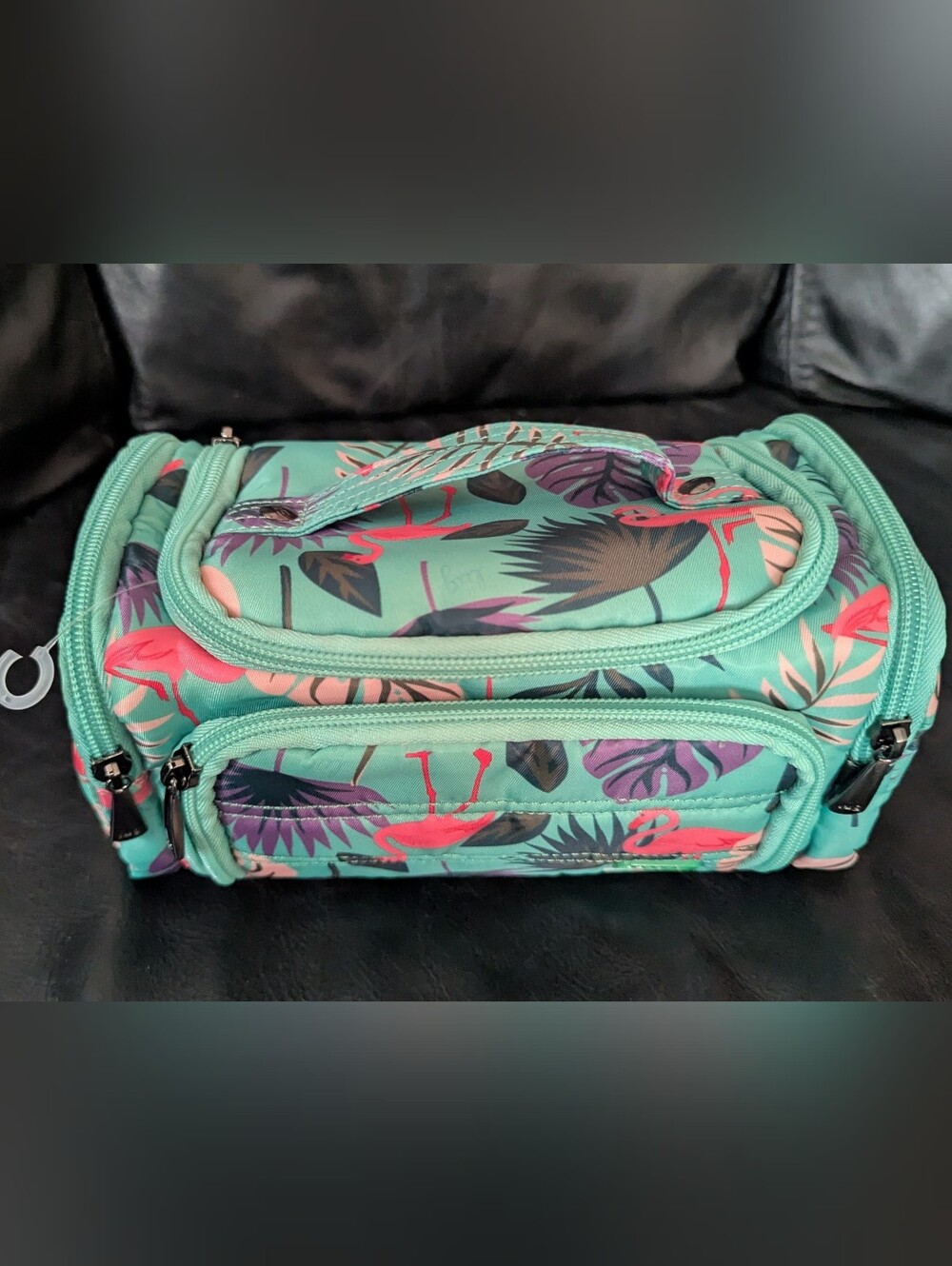 Lug Mini Trolley Makeup Cosmetic Case Bag Flamingo Palm Leaves - Picture 4 of 10